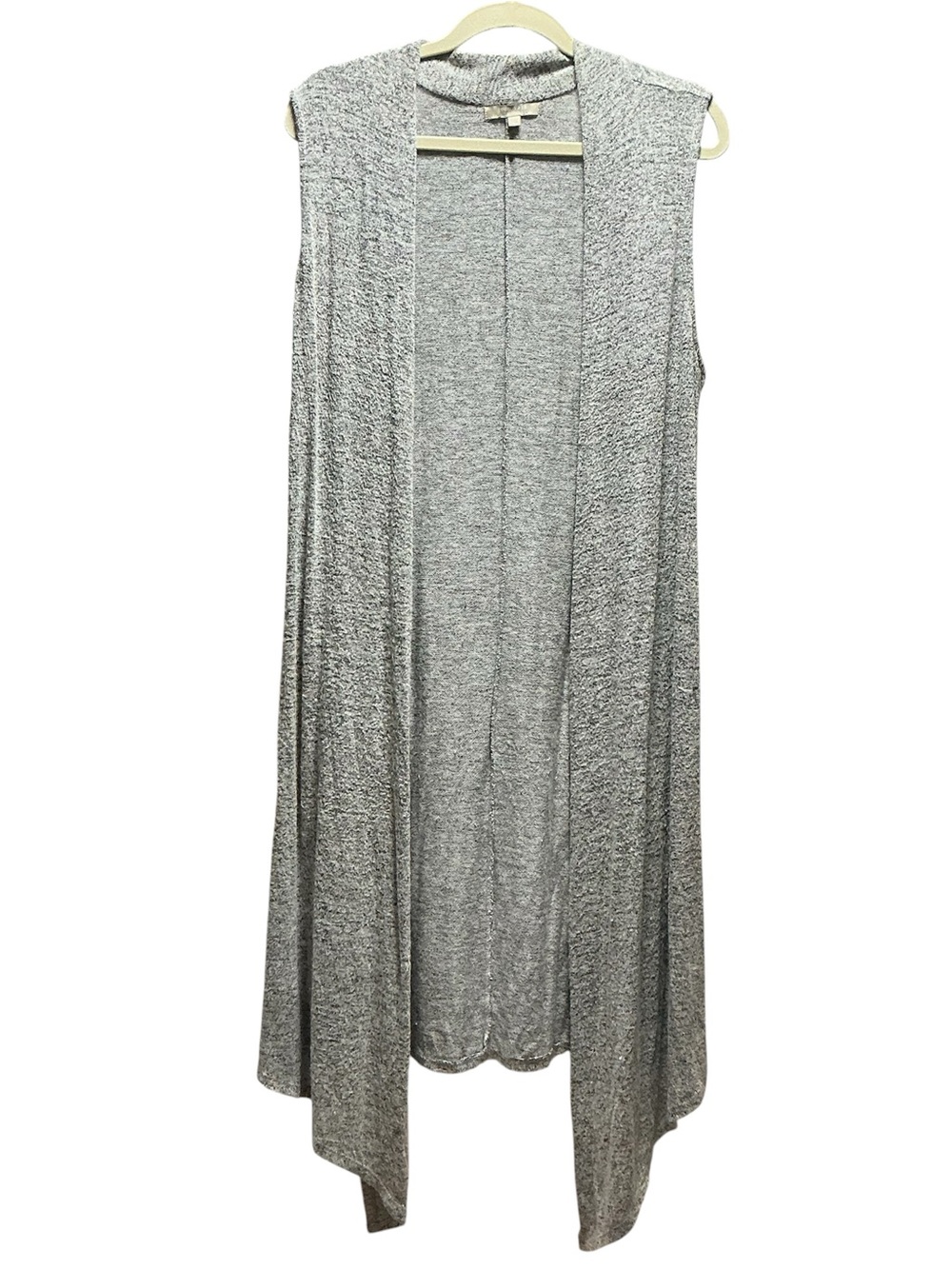 Joan Vass Studio Grey Sleeveless Open Front Duster Women's Size L